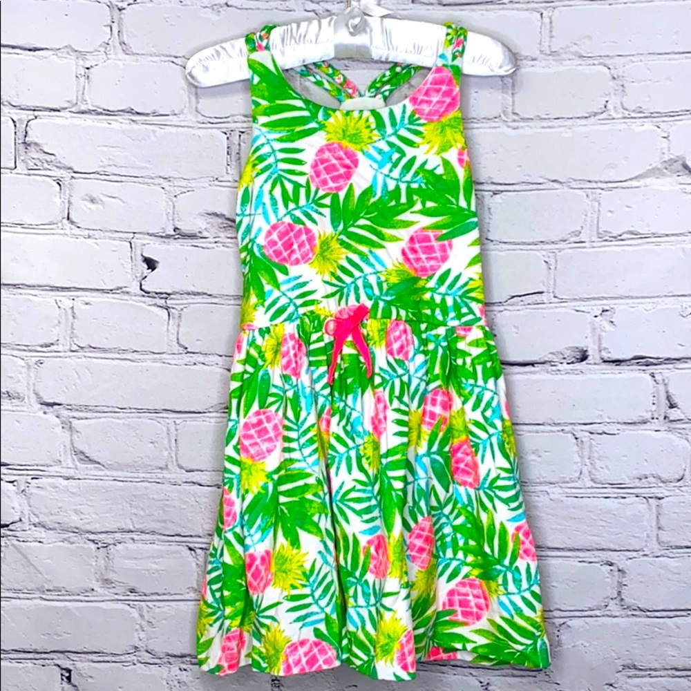 Tommy Bahama Green Pink Pineapple Dress Girl’s Size 4